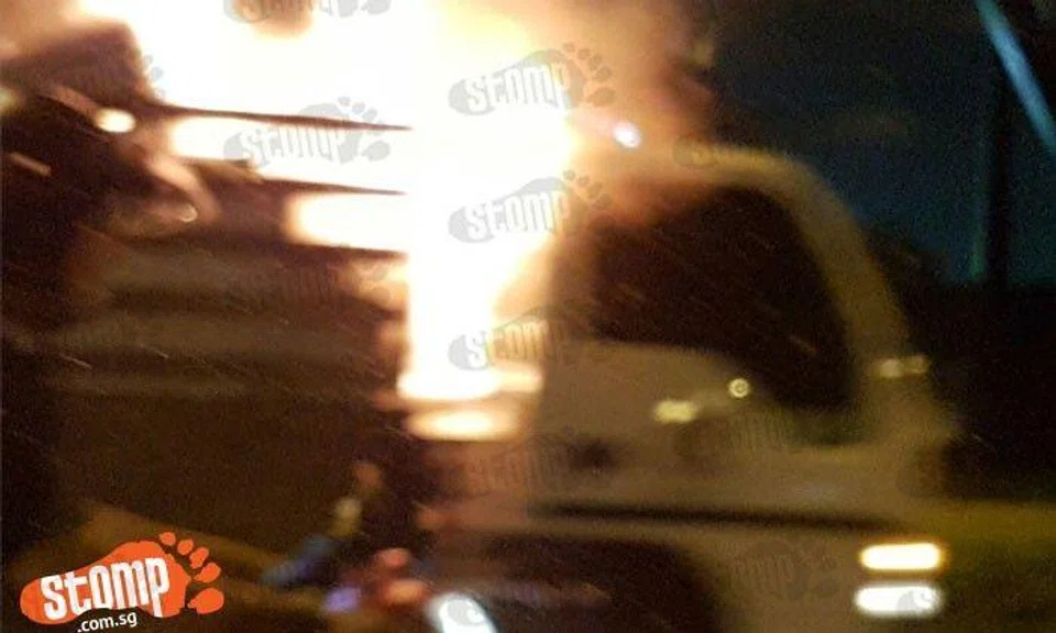 Lorry catches on fire at Central Expressway towards Braddell
