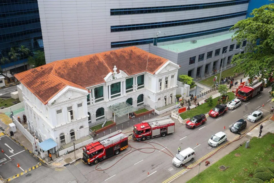 Twenty people were evacuated following a blaze at the Home Team Career Centre in Neil Road on June 6.