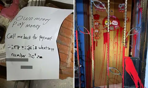 Man, 28, arrested over red paint and debtor's note at Yishun unit