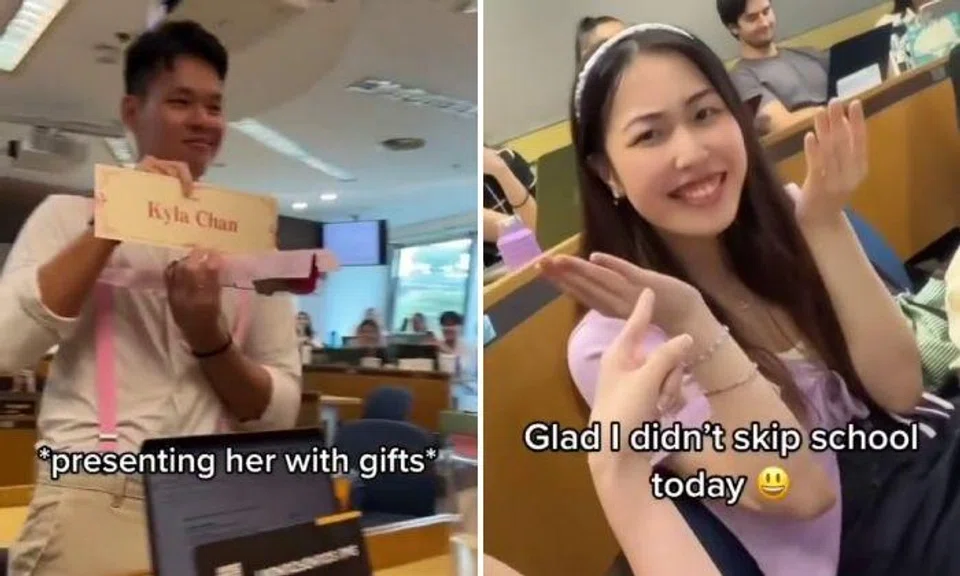 The video was posted by user graceglazee, who is the friend of the girl being confessed to. 