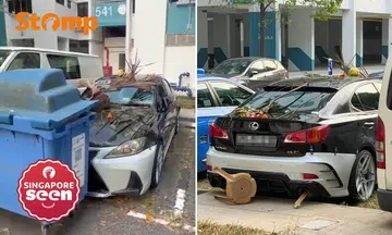 Lexus vandalised at Ang Mo Kio carpark