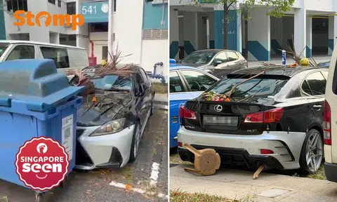 Lexus vandalised at Ang Mo Kio carpark
