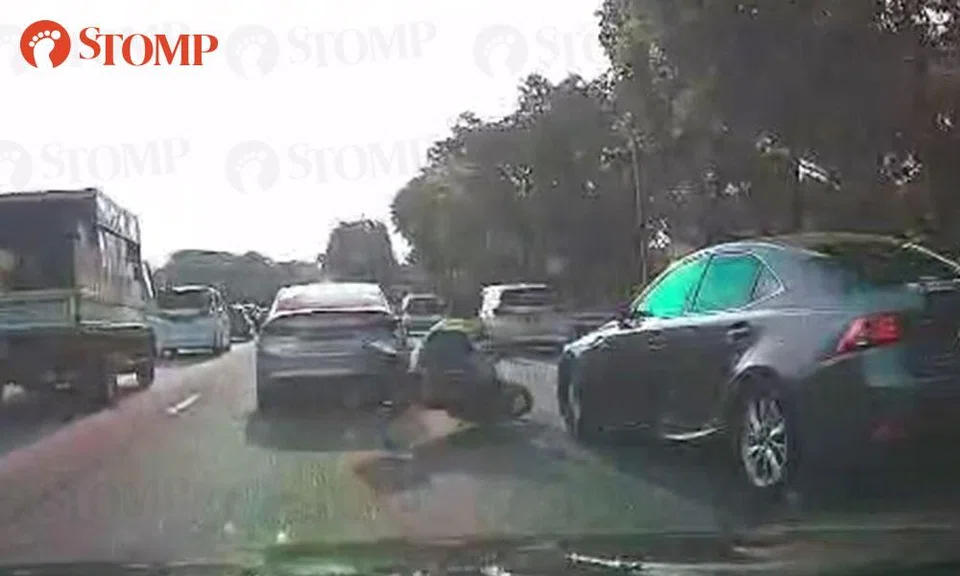 motorcyclist taken to hospital after accident with car on SLE