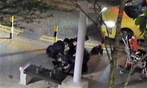 A man was caught on camera struggling with the police after he allegedly hit a taxi driver over the fare in Punggol.