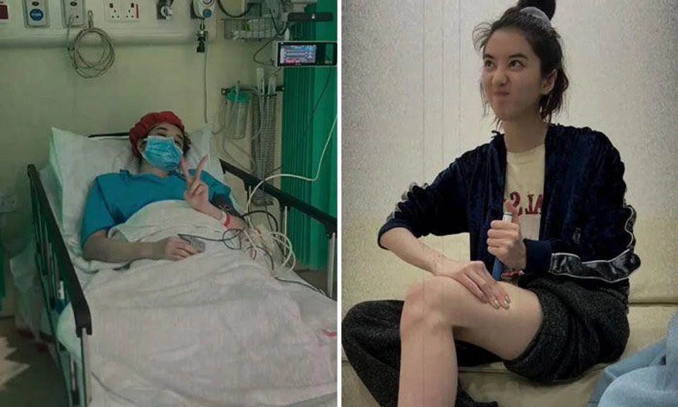 Eleanor Lee is also seen learning from medical staff how to administer a subcutaneous injection to her thigh and later doing it by herself. PHOTOS: ELEANORLEEX/INSTAGRAM