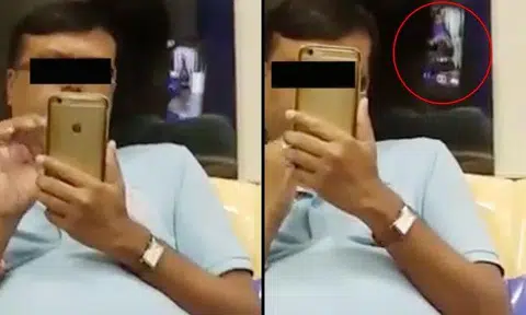 Man films woman on MRT, not realising reflection gave him away