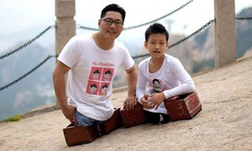 Plucky 11-year-old boy who lost both legs in accident overcomes all obstacles to climb mountains in China 