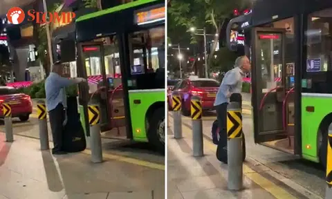 Uncle hurls vulgarities and spits at bus driver for stopping 'too far' from bus stop