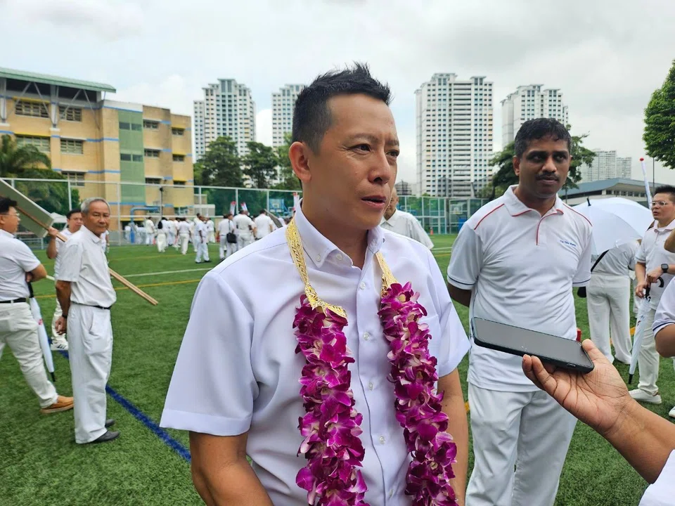 Incumbent Yio Chu Kang MP Yip Hon Weng at Deyi Secondary on April 23.