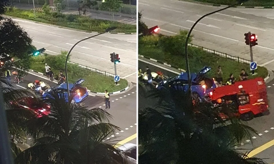 The police said they were alerted to the accident at the junction of Pasir Ris Rise and Pasir Ris Drive 3 at about 7.55pm. 