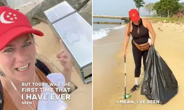 jennifer lee tourist singapore beach clean