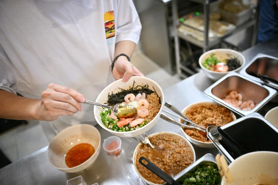 Mr Rick Tan uses premium ingredients such as sesame oil from Japan to prepare his seasoning.
