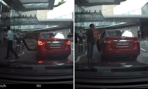 PHV passenger leaves car door open after alighting at MBFC, draws flak online