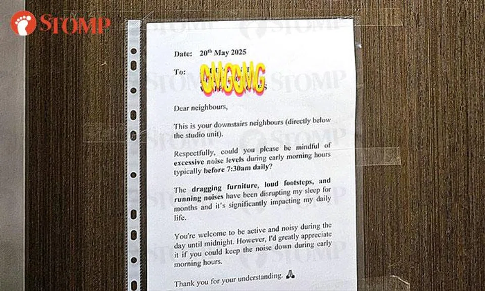 noise complaint note