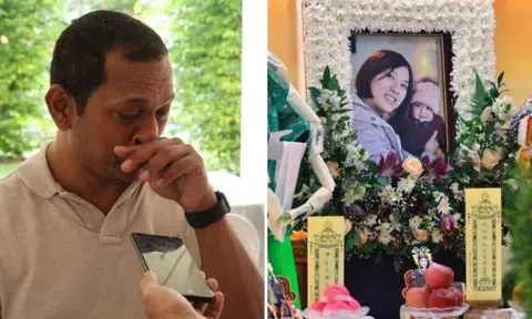 The last thing Mr Karthik Balasubramanian heard before he passed out was his wife, Ms Lin Xiuyue, screaming. Photos: Shin Min Daily News