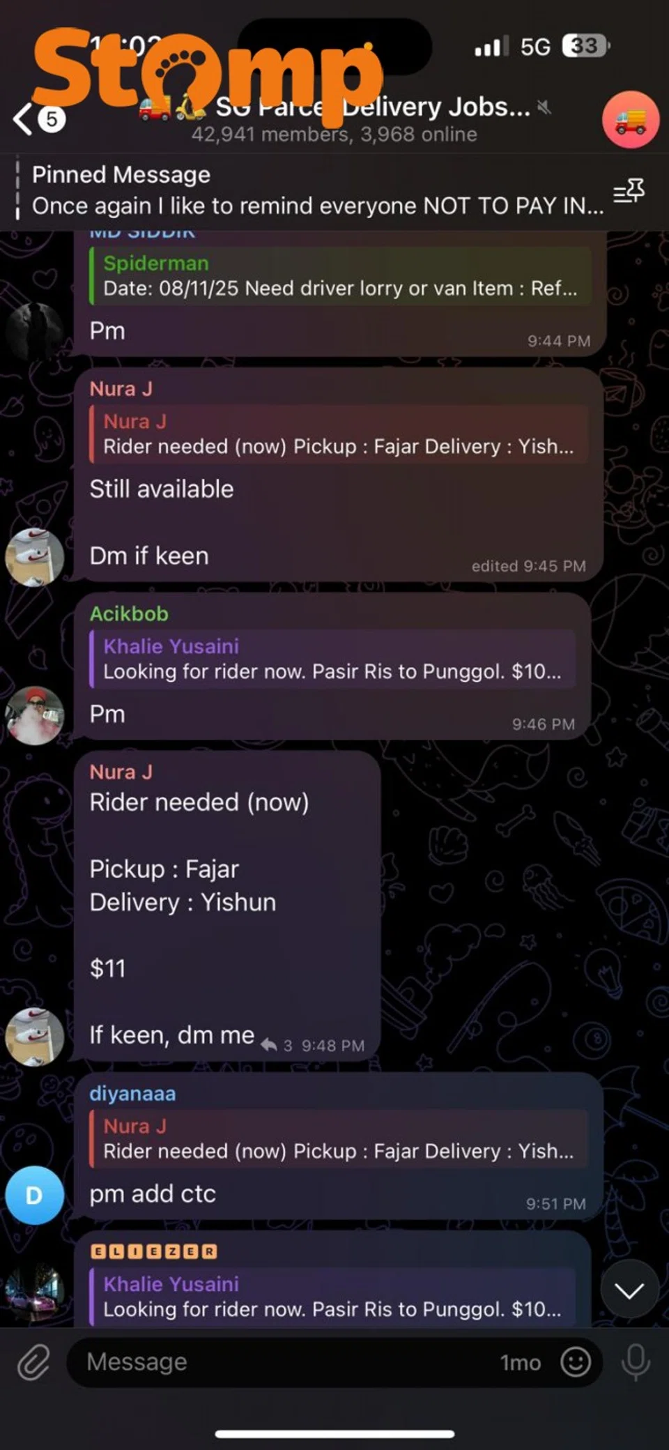 Telegram delivery groups offering jobs below Grab rates raise concerns