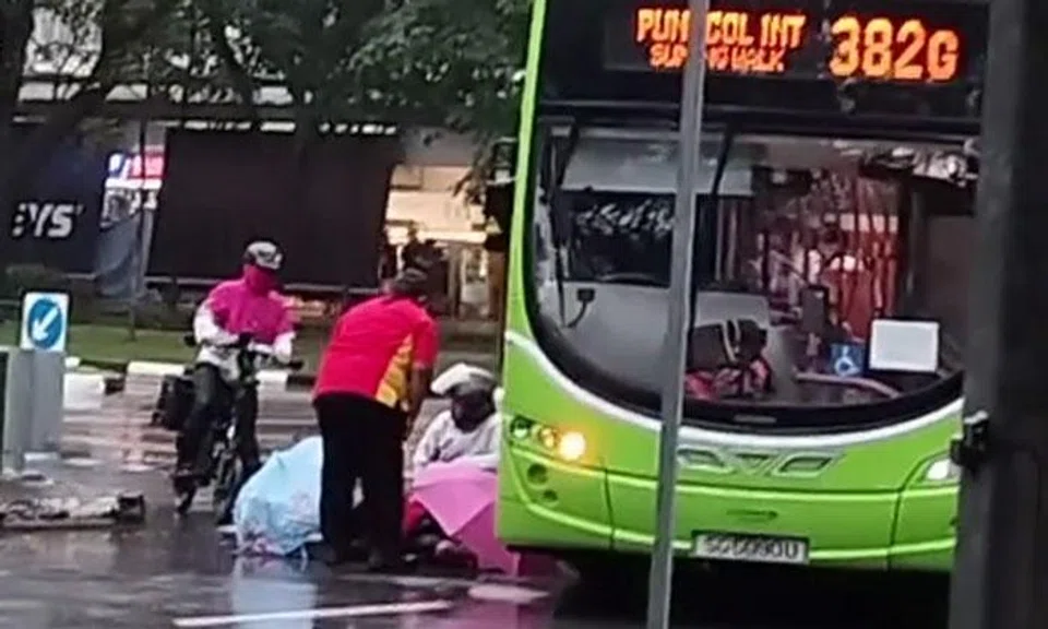 82-year-old man taken to hospital after accident with bus at Sumang Walk junction