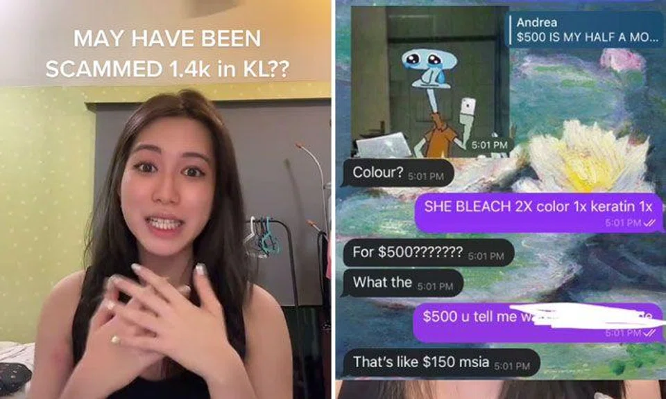 Woman shocked at RM1,400 bill for haircut and bleach at 'hole-in-the-wall' salon in KL