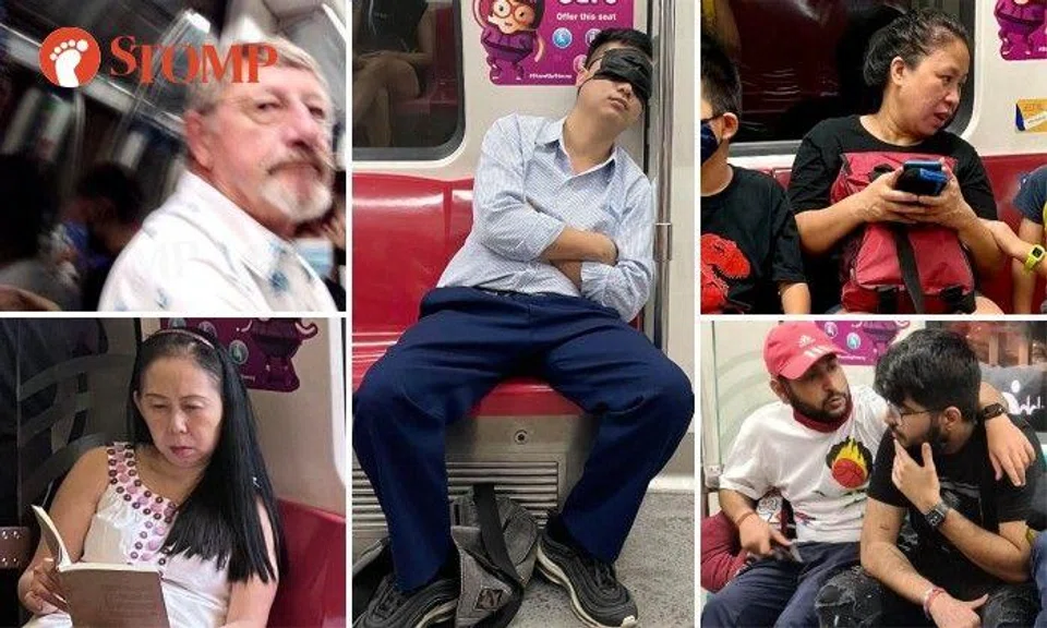 Photos taken by Stompers of people not wearing a mask properly – or not at all – on the train or bus this year..