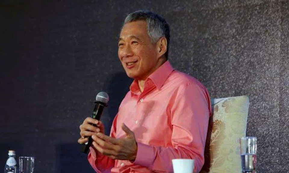 Prime Minister Lee Hsien Loong speaks at Camp Sequoia on Feb 24, 2017. PHOTO: MCI