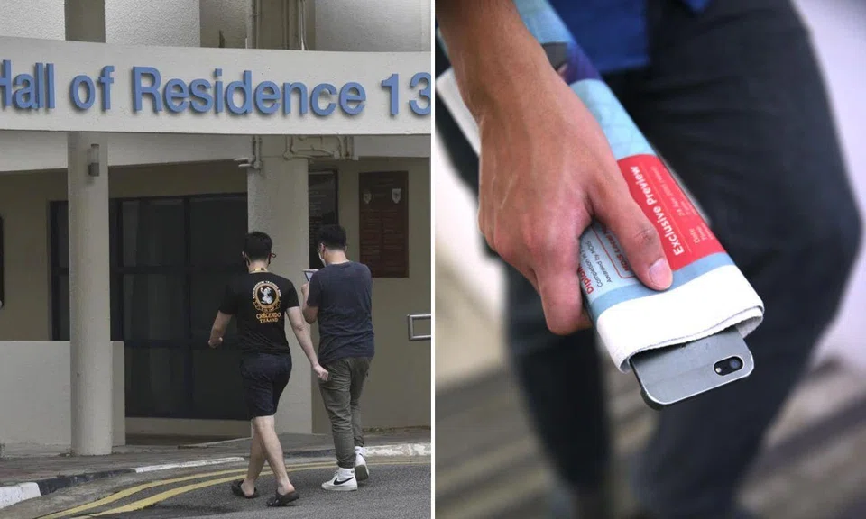 NTU Hall of Residence 13, man attempting to film female students showering