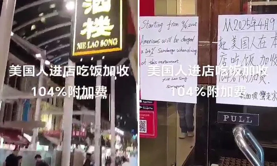 Singapore restaurant denies posting 104% surcharge notice targeting American diners: 'Malicious prank'