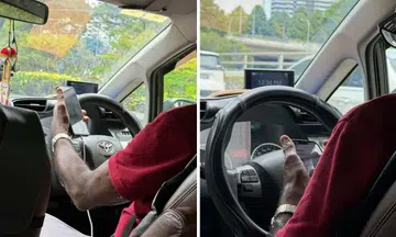 grab driver use phone