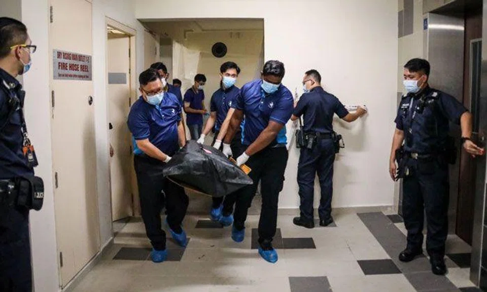 The 46-year-old man was pronounced dead at the scene. PHOTO: LIANHE ZAOBAO