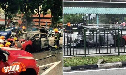 4 injured after taxi explodes at Commonweath Ave, leaving its rear gone