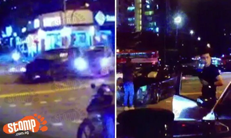 2 cars collide at Kovan junction -- and 1 is sent crashing into innocent Stomper's vehicle