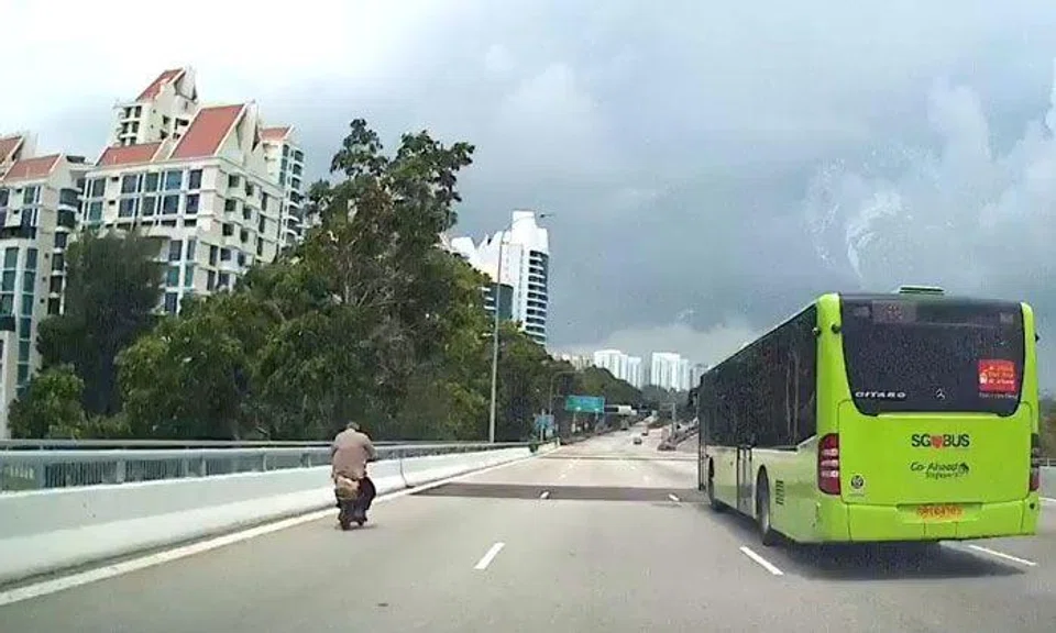 Man goes next level by riding PMD along ECP