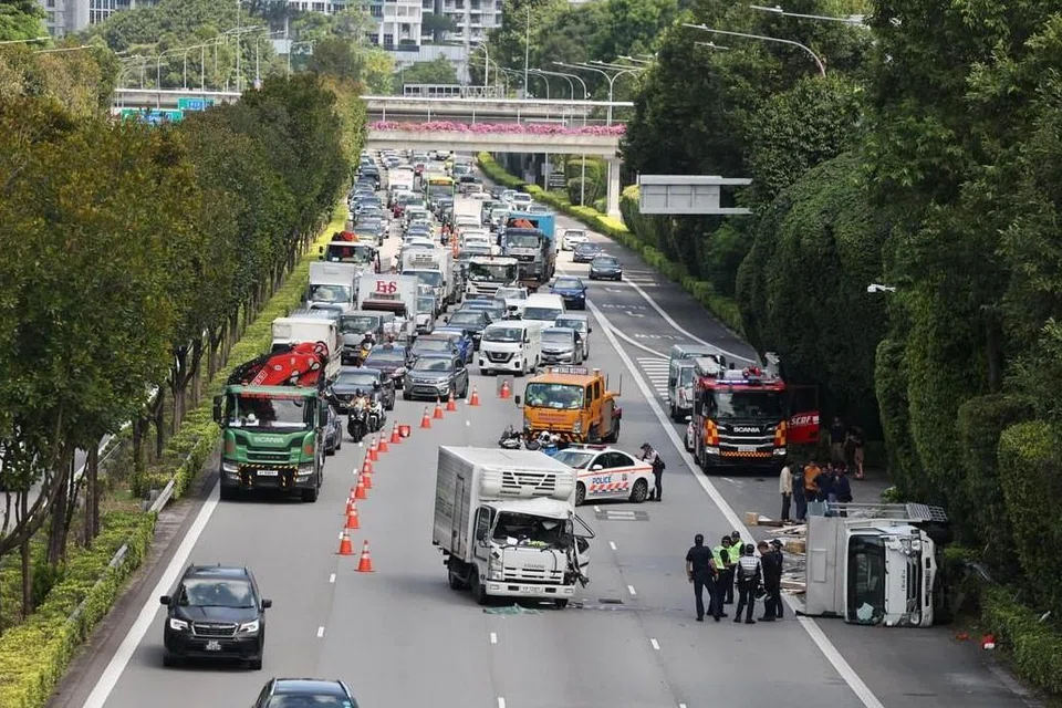 The police said they were alerted to the accident at about 1.55pm, and two people were taken to hospital. 