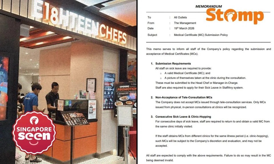 MOM is engaging Eighteen Chefs on its MC submission memo that the company has withdrawn.