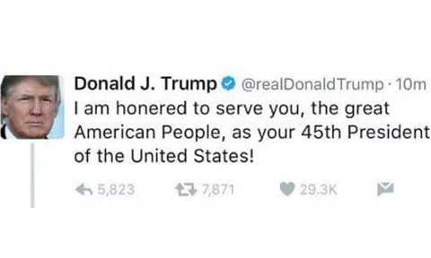 Donald Trump gets mercilessly mocked after spelling error in first tweet as president