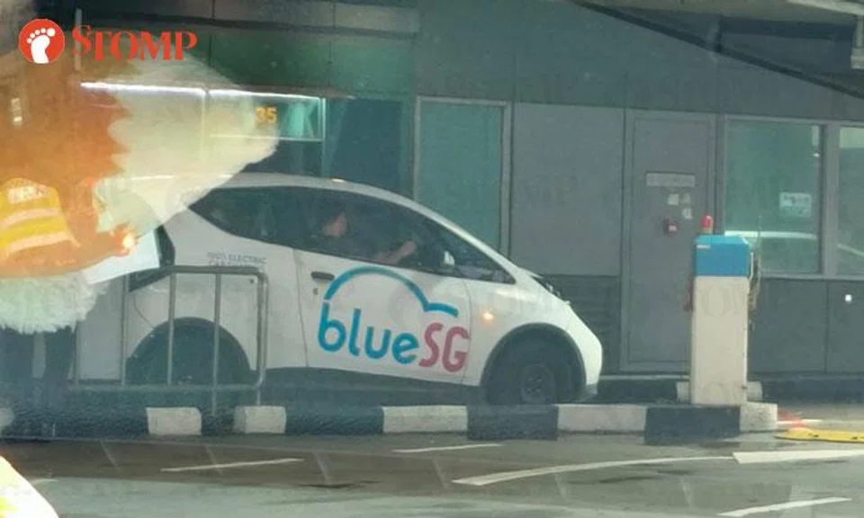 police investigating BlueSG car at Woodlands Checkpoint