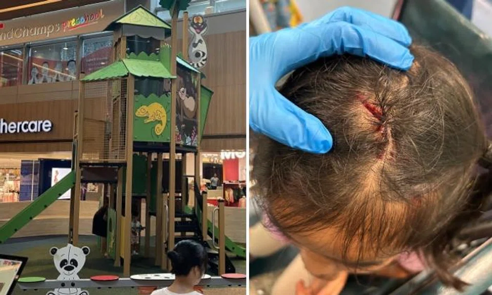 Girl, 7, injured her head at a playground in Paragon Shopping Centre