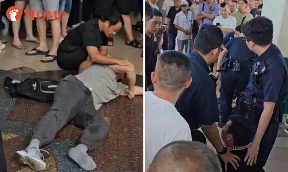 A fight broke out near the entrance of People’s Park Complex in Chinatown on May 12. 
