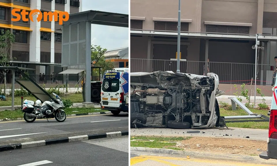 Bishan accident, van crash, sheltered walkway
