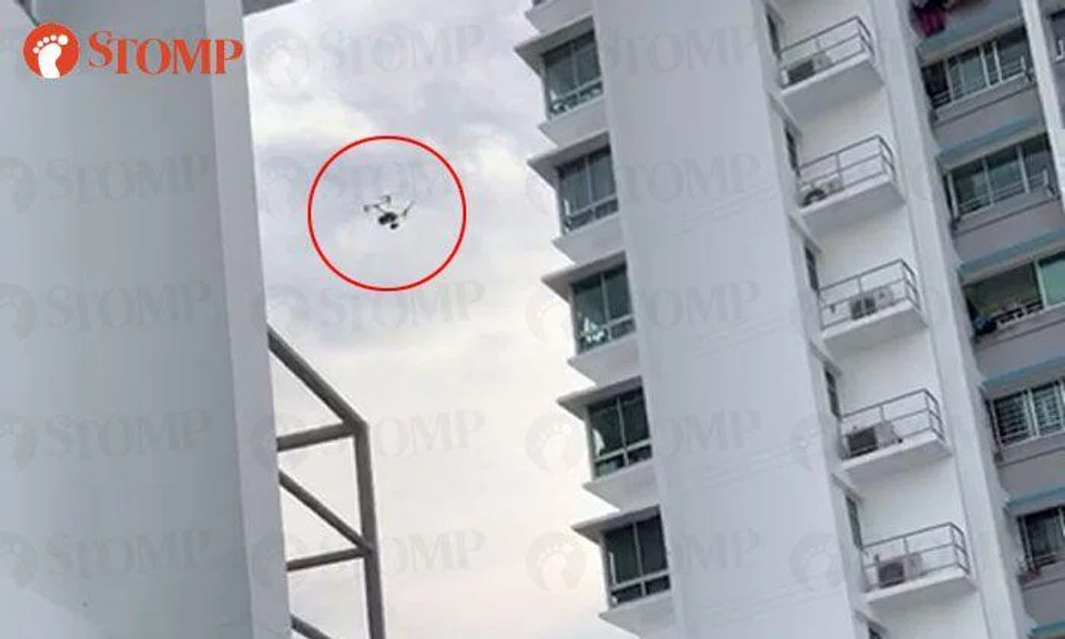 What's a drone doing flying up and down at Clementi HDB estate?