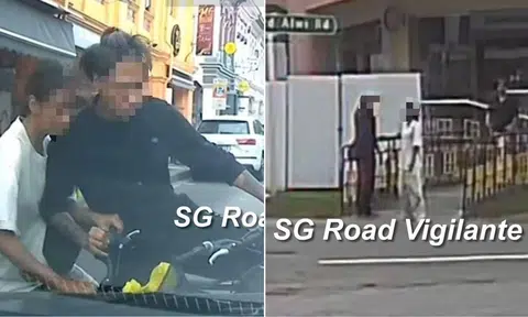 Cyclists riding against traffic crash into car in Jalan Besar, allegedly flee before police arrive