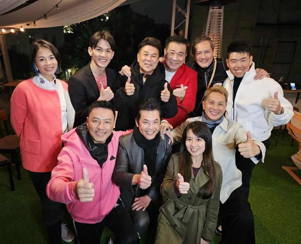 TNP assistant editor Cherlynn Ng (in green) with Taiwanese artiste Bai Yun (in red) and the Star Live team in Taipei.