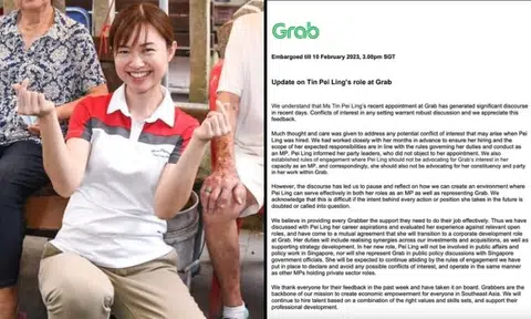 MP Tin Pei Ling's Grab role to change: 'She will be expected to continue abiding by rules of engagement'