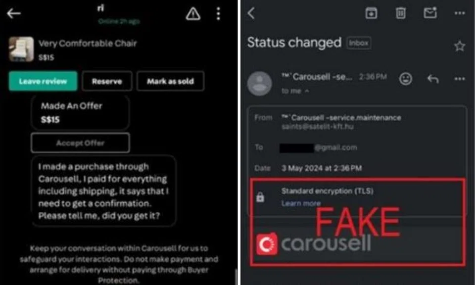 189 sellers on Carousell and other sites scammed out of over $300,000 by fake buyers this year