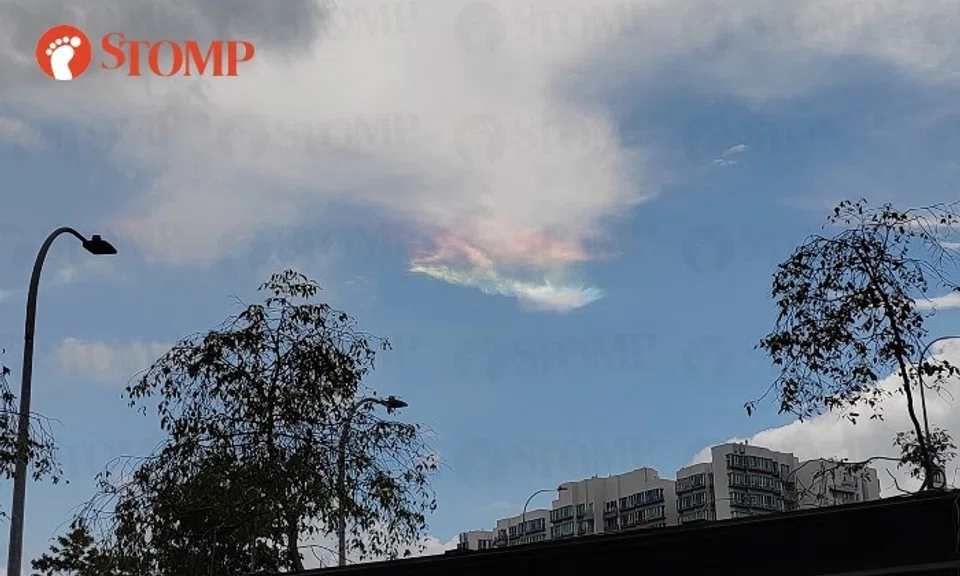 Stomper Gail described them as "mother-of-pearl" clouds and shared a photo of the phenomenon over Potong Pasir.