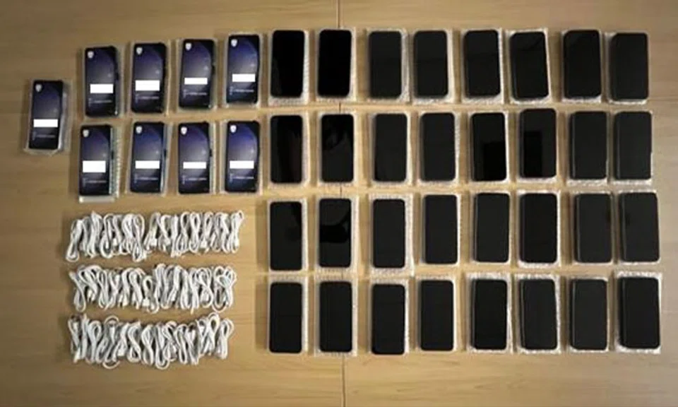 Photograph of seized devices that were purportedly counterfeit. PHOTO: SPF