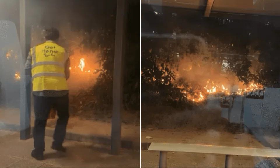 bus driver put out fire