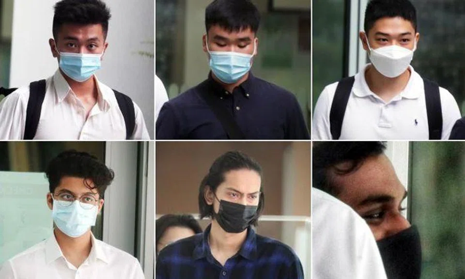 (Clockwise from top left) Glaxy Low Xuan Ming, Kevan Loh Wei Kang, Declan Goh, Ateesh Ashutosh Rao, Shae Mika'il Farook and Shyama Kumar Sharath. Photos: The Straits Times