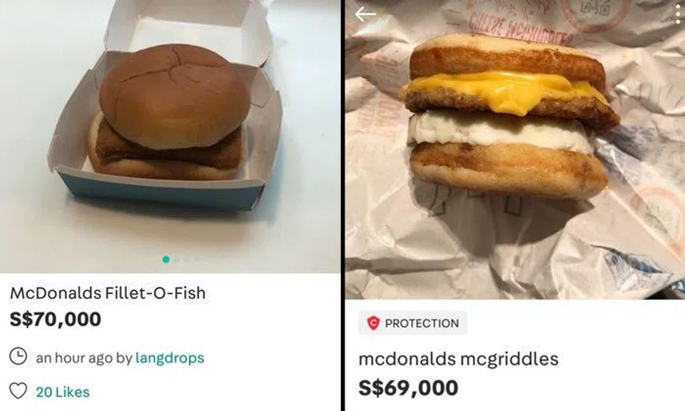 Missing McDonald's? You can get them on Carousell... for as high as $70k for a burger