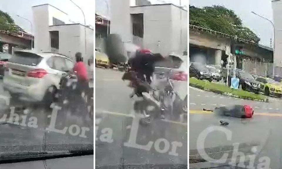 Woman arrested after running red light, injuring motorcyclist in Kallang hit-and-run accident