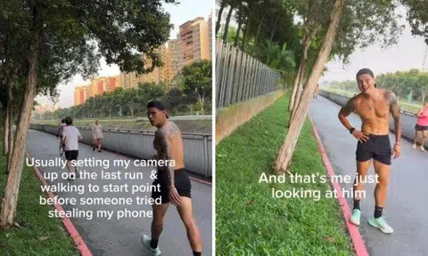 A video posted by Mr Terence Ong captures the exchange between him and the alleged thief. SCREENGRABS: TERENCEONG13/INSTAGRAM